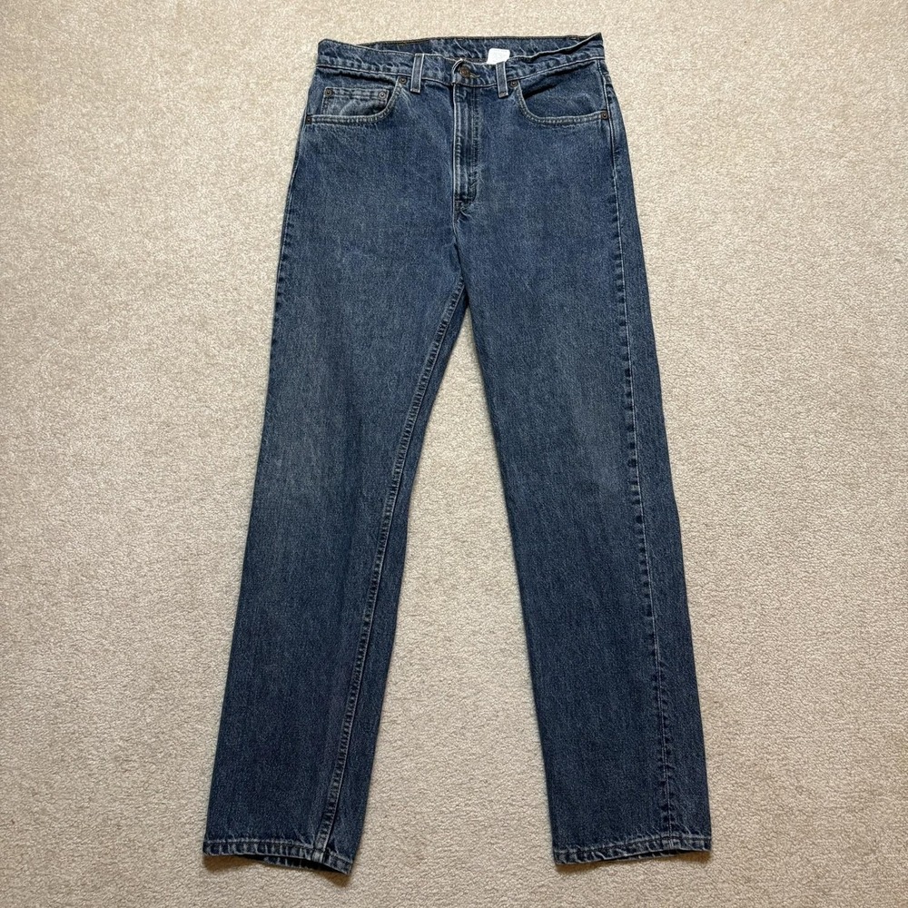 Vtg Levis 505 Jeans Mens 32x32 Blue Regular Fit Straight Leg Denim Pants USA 90s
